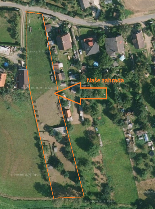 Satelitní snímek naší budoucí zahrady